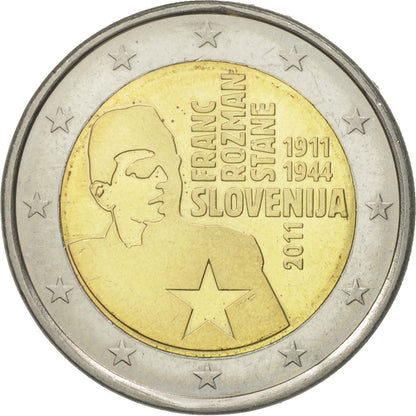Słowenia, 
  
  2 euro, 
  
  Franka Razmana