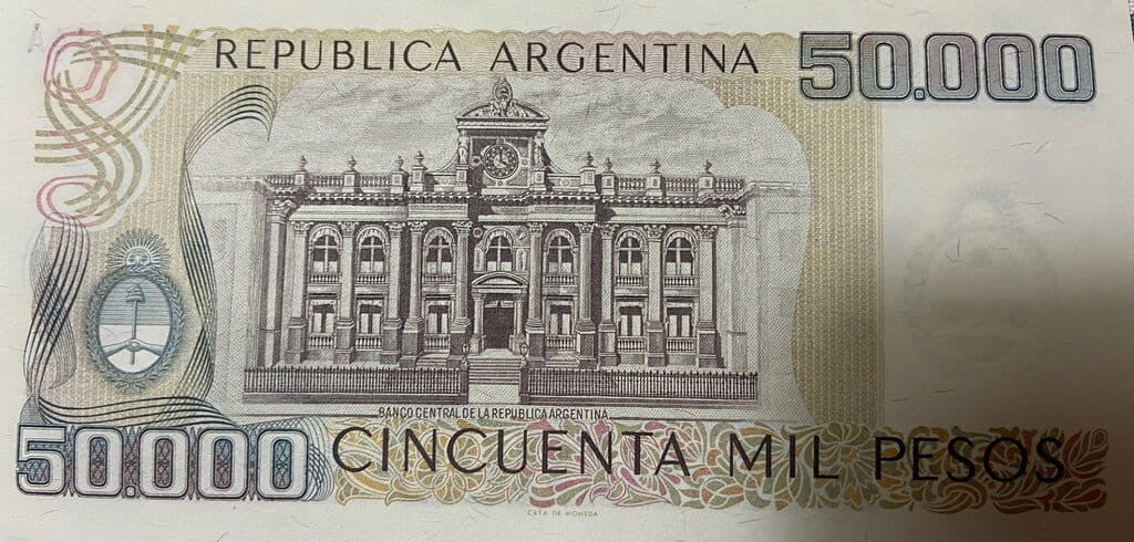 Argentyna 50 000 peso Bank centralny 1976+ P-307