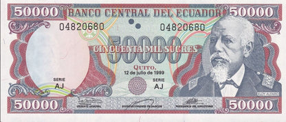 Ekwador 50 000 sucres Eloy Alfaro 1999 P-130e.2
