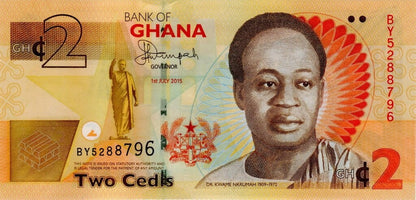 Ghana 2 cedis K. Nkrumah 2015 P-37 Ad