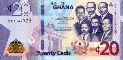 Ghana 20 cedis Pałac 2019 P-40i