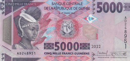 Gwinea 5000 franków Kukurydza 2022 P-49d