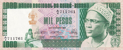 Gwinea Bissau 1000 Peso Gołe baby 1978 P-8b
