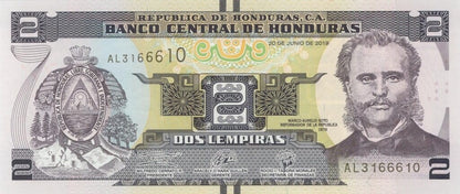 Honduras 2 lempira Marco Aurelio Soto  2019 P-97d