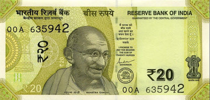 Indie 20 rupii Ghandi/Ellora 2019 P-110a