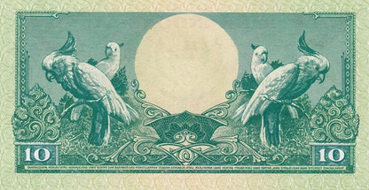 Indonezja 10 rupii Papugi 1959 P-66