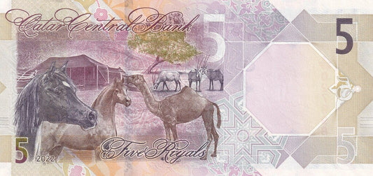 Katar 5 Riyal Konie i wielbłądy 2022 P-33b