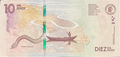 Kolumbia 10 000 peso Wąż 2020 P-460f