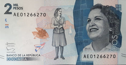 Kolumbia 2000 peso D. Arango Ptaki 2016 P-458b