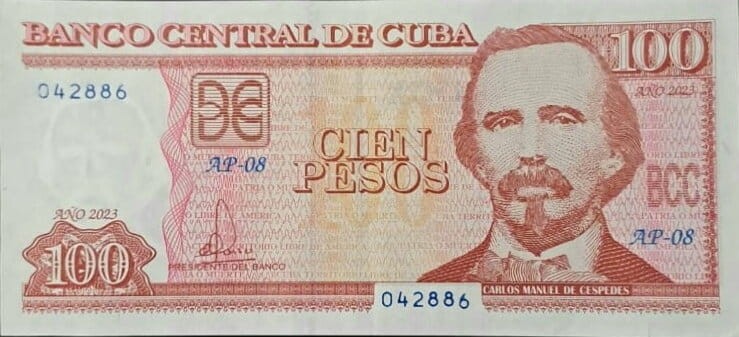 Kuba 100 Peso Carlos De Cespedes 2023 P-129p