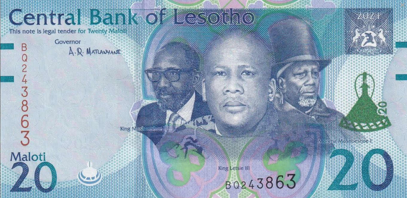 Lesotho 20 maloti Domki 2021 P-27a