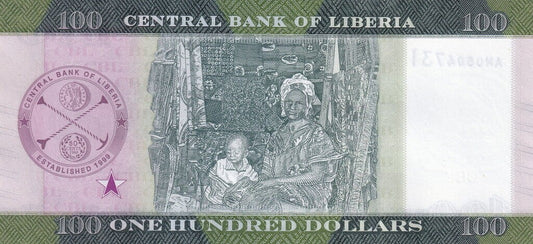 Liberia 100 dolarów Macierzyństwo 2022 P-41b