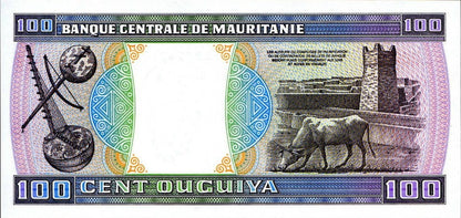 Mauretania 100 Ouguiya Krowa 2002 P-4k