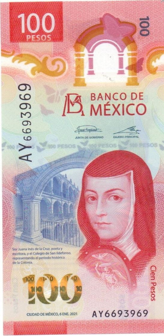 Meksyk 100 Peso motyl 2021 P-133