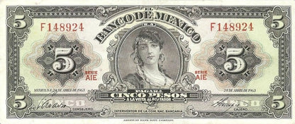 Meksyk 5 Peso Monument niepodległości 1963 P-60h