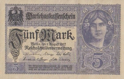Niemcy Republika Weimarska 5 m kobieta 1917 P-56b