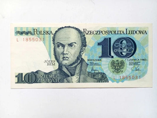 PRL 10 zł Józef Bem 1982 P-148a L
