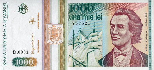 Rumunia 1000 leu Monastyr Putna 1993 P-102