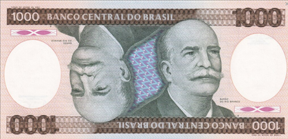 Brazylia 1000 cruzados  B. do Rio Branco 1986 P-201d