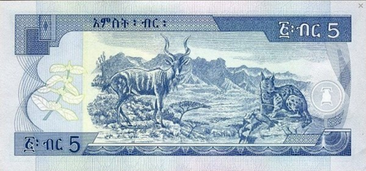 Etiopia 5 Birr Antylopa 2017 P-47h