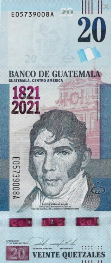 Gwatemala 20 GTQ 200l Niepodległości 2020 P-127