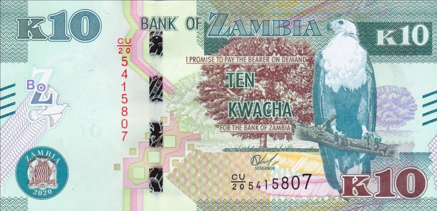 Zambia 10 kwacha Jeżozwierz 2020 P-58c