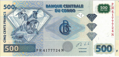Kongo 500 franków Poszukiwacze diamentów 2013 P-96