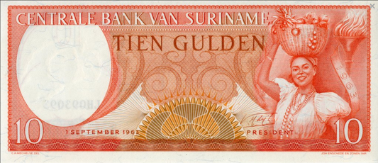 Surinam 10 guldenów Kobieta 1963 P-121