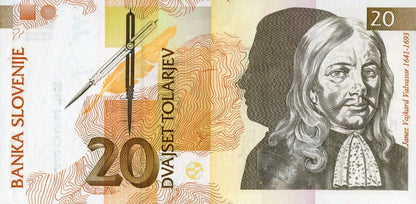 Słowenia 20 Tolarów J. Valvasor 1992 P-12