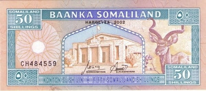 Somaliland 50 szylingów Wielbłądy 2002 P-7d