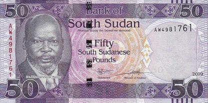 Sudan Południowy  50 funtów Słonie 2019 P-14d