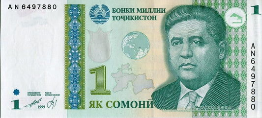 Tadżykistan 1 somoni Bank 2010 P-14Aa