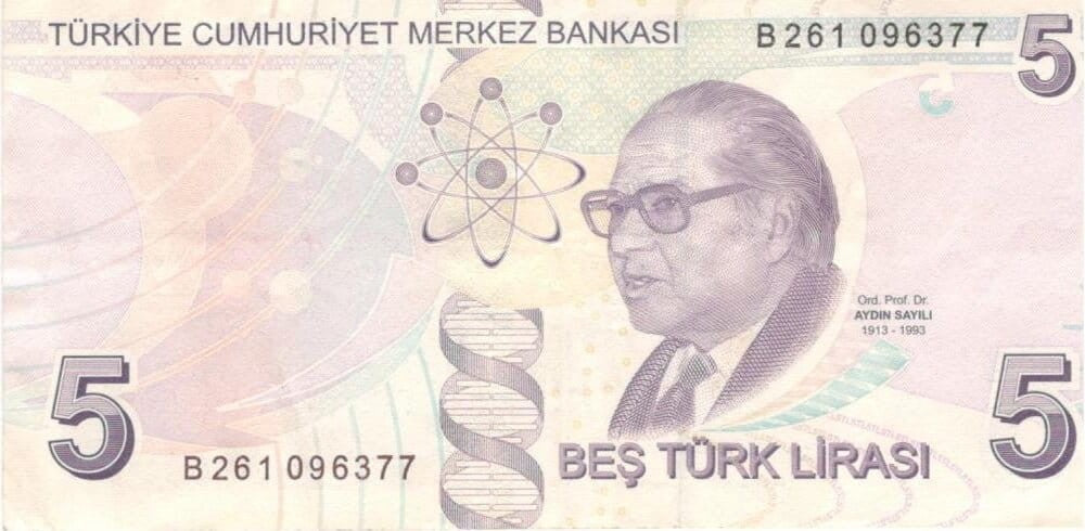 Turcja 5 lira Aydin Sayili 2013 P-222b