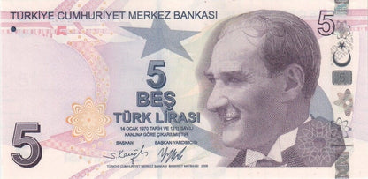 Turcja 5 lira Aydin Sayili 2022 P-222f