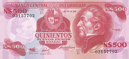 Urugwaj 500 peso Artigas 1991 P-63A
