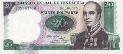 Wenezuela 20 Boliwarów Bitwa pod Maracaibo 1987 P-71