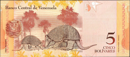 Wenezuela 5 Boliwarów Pancerniki 2014 P-89f