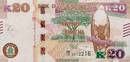 Zambia 20 kwacha Kob moczarowy 2018 P-59b