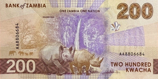 Zambia 200 ZK Nosorożce 2024 P-66